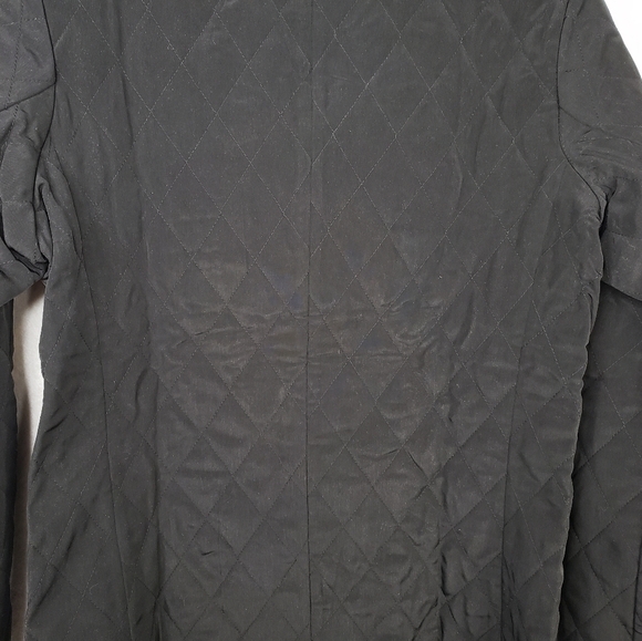 Susan Graver Black Lightweight Quilt Stitch Button Up Water Resistant Coat Sz M. - Picture 10 of 12